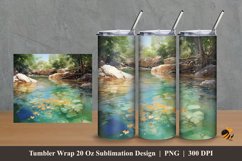 River Bank Tumbler Wrap Sublimation Design 2 Product Image 1
