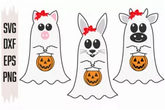 Ghost Cow, Bunny, Pig Svg, Halloween Svg, Spooky Season SVG Product Image 2