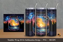 Starry Jar Tumbler Wrap Sublimation Design 2 Product Image 1