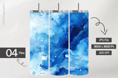 Blue Watercolor Digital Papers - 04 Variations Product Image 2