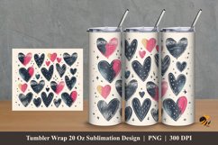 Cute Handdrawn Love Tumbler Wrap Sublimation Design 2 Product Image 1