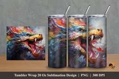 Dragon Fire Tumbler Wrap Sublimation Design 2 Product Image 1