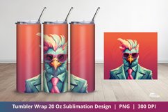 Cool Chicken Tumbler Wrap Sublimation Design 2 Product Image 1