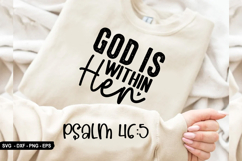 God is within her - Christian Sleeve T-Shirt Design Product Image 1