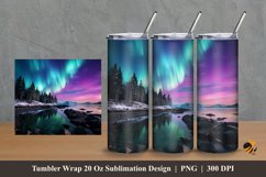 Aurora Panoramic Tumbler Wrap Sublimation Design 2 Product Image 1