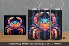 Colorful Crab Tumbler Wrap Sublimation Design 2 Product Image 1