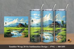 Rice Field Tumbler Wrap Sublimation Design 2 Product Image 1
