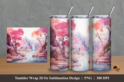 Edelweiss Waterfall Tumbler Wrap Sublimation Design 2 Product Image 1