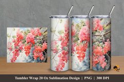 Blooms Flower Tumbler Wrap Sublimation Design 2 Product Image 1