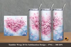 Sakura Blooming Tumbler Wrap Sublimation Design 2 Product Image 1