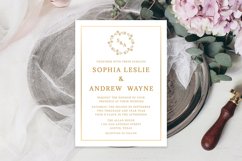 Gold Leafy Crest Monogram Wedding Invitation Product Image 3