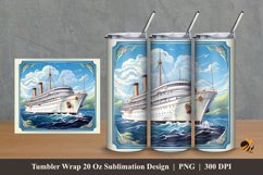 Travel Ship Tumbler Wrap Sublimation Design 2 Product Image 1