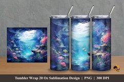 Beautiful Ocean Tumbler Wrap Sublimation Design 2 Product Image 1