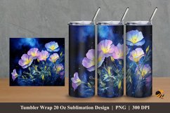 Evening Primrose Flower Tumbler Wrap Sublimation Design 2 Product Image 1