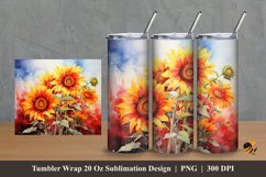 Beauty Sun Flower Tumbler Wrap Sublimation Design 2 Product Image 1