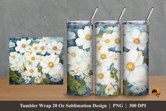Edelweiss Flower Tumbler Wrap Sublimation Design 2 Product Image 1