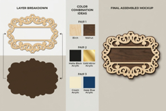 Decorative Name Frame Laser Cut SVG Design Product Image 2