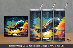 Colorful Plane Tumbler Wrap Sublimation Design 2 Product Image 1