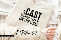 Cast Your Cares - Christian Sleeve T-Shirt Design Product Image 2