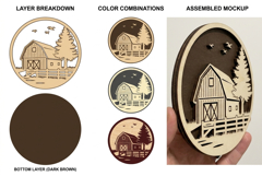 Farm Barn Circle Laser Cut SVG, Wood Sign Designs Product Image 2