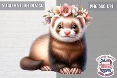 Cute Animal Sublimation Design PNG Spring Flowers Product Image 1