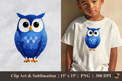 Cute Minimalist Owl DTF Sublimation Clipart Design 2 Product Image 1