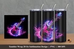 Purple Bass Tumbler Wrap Sublimation Design 2 Product Image 1