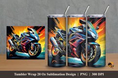Cool motorcycle Tumbler Wrap Sublimation Design 2 Product Image 1