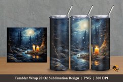 Night Light Tumbler Wrap Sublimation Design 2 Product Image 1