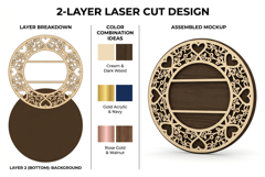 Heart Circle Monogram Laser Cut SVG Product Image 2