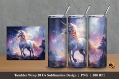 Unicorn Fantasy Tumbler Wrap Sublimation Design 2 Product Image 1