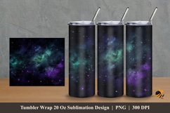 Galaxy Sky Glitter Tumbler Wrap Sublimation Design 2 Product Image 1