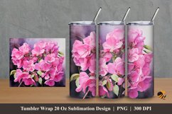 Bougainvillea Flower Tumbler Wrap Sublimation Design 2 Product Image 1