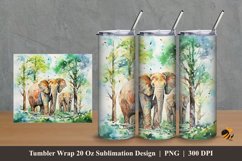 Elephant Nature Tumbler Wrap Sublimation Design 2 Product Image 1