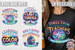 Teacher Quote Colorful Clipart PNG Sublimation 4 Designs Product Image 1