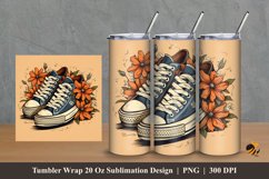 Handdrawn Shoes Tumbler Wrap Sublimation Design 2 Product Image 1