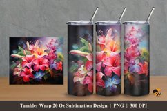 Anthurium Flowers Tumbler Wrap Sublimation Design 2 Product Image 1