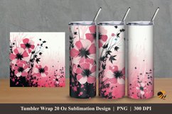 Beauty Floral Tumbler Wrap Sublimation Design 2 Product Image 1