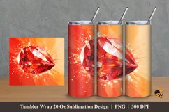 Red Crystal Tumbler Wrap Sublimation Design 2 Product Image 1