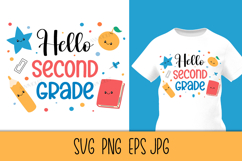 Hello 2nd Grade SVG | Back to School 2026 | Second Grade PNG Product Image 1