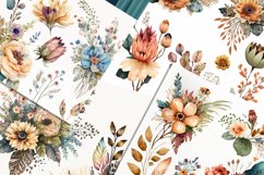 Watercolored Boho Flowers Illustrated 12 Variations Product Image 2