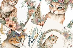 Watercolor Boho Cats Illustrated 12 Variations Product Image 2