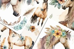 Watercolored Boho Horses Illustrated 12 Variations Product Image 4