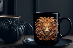 Lion Zodiac Sign Paper Quilling PNG File | Sublimation Product Image 2