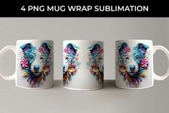 3D Floral Fantasy Jack Russell Mug Sublimation PNG Product Image 2