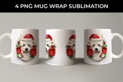 3D Christmas Westie Dog Mug Wrap Sublimation PNG Product Image 2