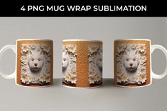 3D white Floral Westie Dog Mug Sublimation PNG Product Image 2