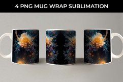 Galaxy Calendula Flowers Mug Sublimation PNG Product Image 2