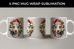 3D Christmas Jack Russell Dog Mug Wrap Sublimation PNG Product Image 2