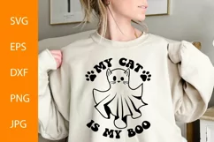 My Cat Is My Boo, Funny Halloween Pet Animal SVG PNG Product Image 2